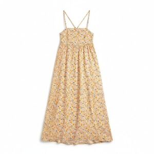 DeFacto Floral Cotton Maxi Dress Orange‎ Pink Yellow Ditsy Print Size 40 US 8-10